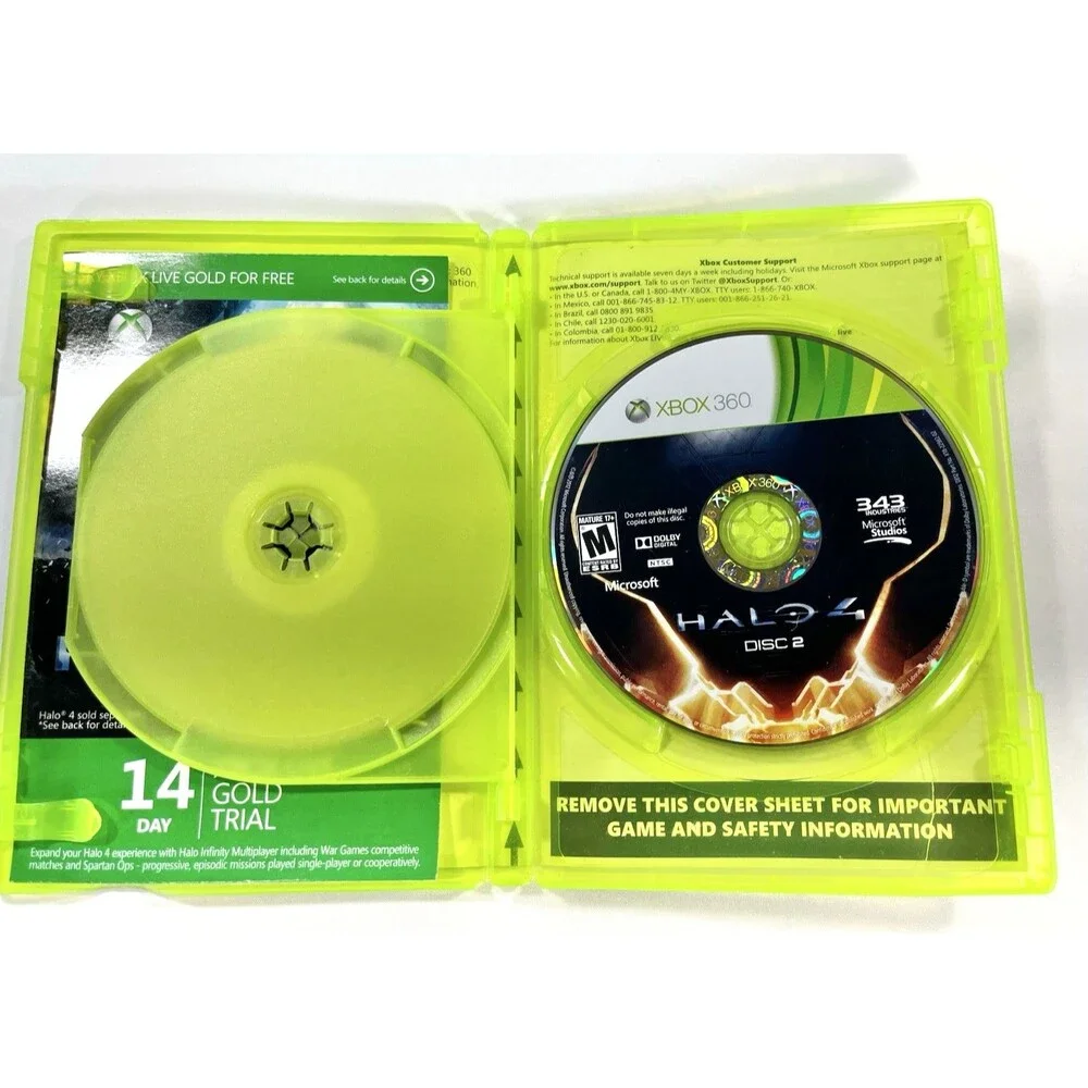 Halo 4 Xbox 360 Microsoft Studios 2012 Complete with Manual & Both Discs Tested